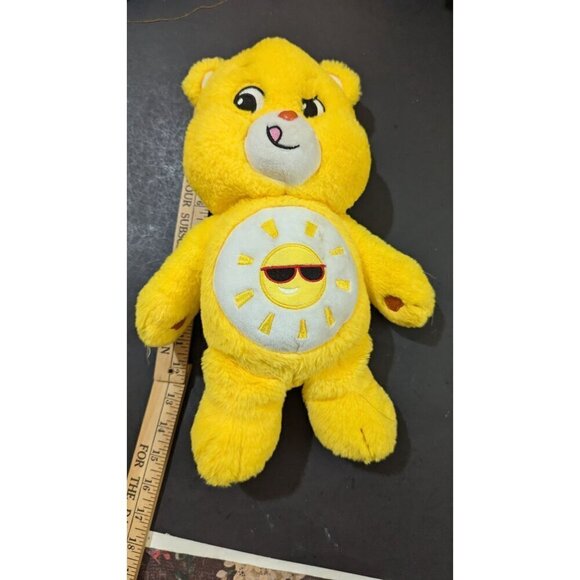 Care Bears Funshine Bear Plush 13" With Sunglasses Belly Badge stuffed animal to - Picture 6 of 6